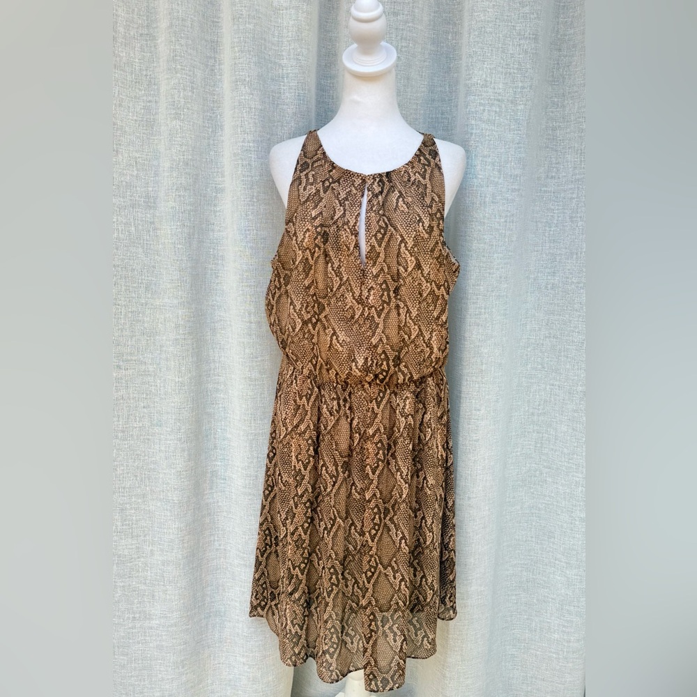 Lauren Ralph Lauren snake skin mini sleeveless flowy dress